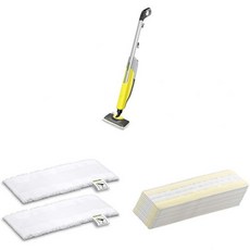 ケルヒャーKarcher 세트 구매 켈햐 KARCHER 스팀걸레 SC Upright 1.513-349.0 + 이지 픽스용 마이크로 화이버 크로스 2장 스팀 클리너 액세서리 2.86