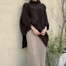 오브엘르 하이넥 판쵸 케이프 루즈핏 니트