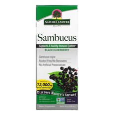 Natures Answer 삼부커스 블랙 엘더베리 12 000mg 120ml(4fl oz), 1.5L, 1개