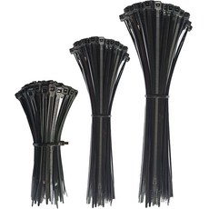 케이블타이 블랙 100mm/150mm/200mm/250mm/300mm 전선정리, 300개