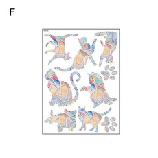 윈도우 스티커 나비 자기접착 레인보우 프리즘 선캐쳐 장식 유리 스티커 PVC 충돌방지창 스티커 홈데코 용품, F