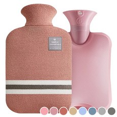 비와이테크 오래가는 찜찔 팩 니트커버 보온 물주머니, 핑크, 1개, 핑크 2L
