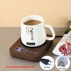 호환 자동 차단 스마트 커피 머그잔 워머 사무실 가정 책상 3 가지 온도 전기 가열 플레이트, AU Adapter-No Cup, 1개