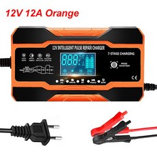 완전 자동 자동차 배터리 충전기 AGM GEL WET 납산용 7 단계 충전 펄스 수리 12V 12A 10A 240W 180W, 1개