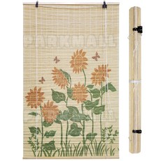 해바라기 대나무 자동문발 150x90 (자동문발 현관발 대나무발 롤스크린 창문발 인테리어), 3자