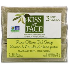 Kiss My Face 순수 OLLY브오일 비누 향료 무함유 3개 개당 115g(4oz)