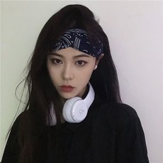 스포츠용스카프 하이스트리트 머리띠 운동 머리수건 머리장식 남녀유행 하라주쿠 bf스타일복고풍 크로스 셀럽 2020년정품, 기본