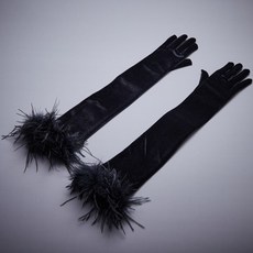 파티 롱 장갑 무대 패션쇼 깃털 코스프레 숙녀
