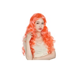 파티가발 이벤트가발 학생 성인 연극 발표회 분장 가발 코믹가발, 웨이브 오렌지