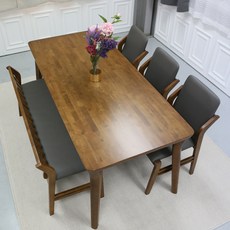참갤러리 아로마 원목 식탁 + 의자 2p + 벤치 세트 4인용 4인 식탁 방문설치, 혼합색상