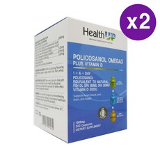 헬스업 폴리코사놀 오메가 3 비타민D 함유 HealthUp Policosanol Omega3 Plus Vitamin D, 200정, 2개