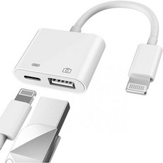 애플 인증 라이트닝 남성 USB 여성 어댑터 OTG 및 충전기 케이블 아이폰 11 12 미니맥스 proxxxse 78 plus ipad air 카메라 메모리 스틱 플래시 드라이, White-1, USB+Lightning 1Pack