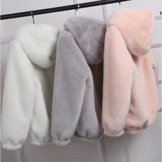 빅사이즈 여성 부드러운 밍크 퍼 후리스 후드 집업 5종 S-3XL