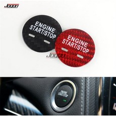 버튼시동커버교체 탄소 섬유 자동차 시작 스톱 스위치 버튼 트림 커버 캐딜락 XTS CT6 XT5 SRX CTS GA GL8 BC JA 엔진, Red Color, 1개
