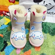 산리오 마이멜로디 마멜 쿠로미 헬로 키티 시리즈 스노우 부츠 가을 겨울 두꺼운 미끄럼방지 면 신발 집들이 파티 생일 선물 2215219