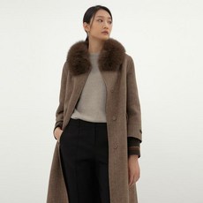 여성 폭스퍼 헤링본 핸드메이드 포멀 코트 [2컬러]