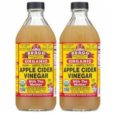 브래그 Bragg Organic Raw Unfiltered Apple Cider Vinegar 오가닉 러 애플사이다 비니거 473mL 2팩, 2개