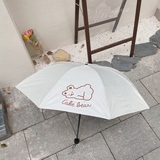 UV자외선차단 강아지 캐릭터 3단 접이식 우양산