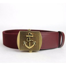 159912 구찌 남자 버건디 Fabric 벨트 밀리터리 Anchor Brass Buckle 375191 6148
