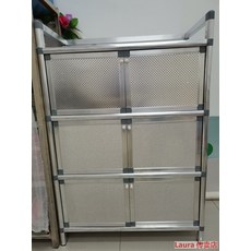 렌지대 심플 찬장 가스렌지수납장 스테인레스 싱크대 캐비닛 가정용 조립 전세 경제형, C01-더블도어, T16-3층 프리미엄 두꺼운 베이지색 103높이 56넓