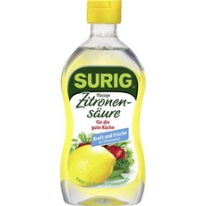 SURIG Liquid Citric Acid 슈릭 액상 시트르산 식초 390ml 4팩, 4개 - 시트릭애씨드