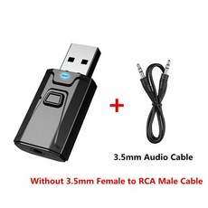 해외 블루투스 5.0 오디오 수신기 송신기 AUX USB 3.5mm 잭 RCA 및 마이크 핸즈프리 전화 TV 차량용 PC 음, With RCA Cable_블루투스 v5.0, With RCA Cable_블루투스 v5.0, 상세 설명 참조1