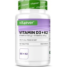 Vit4ever 비타민 D3 20 000 IU + 비타민 K2 MK7 200 mcg 180정 메나퀴논, 1개