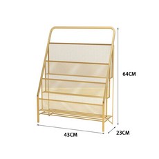 철제 매거진랙 잡지 잡지꽂이 책 전단지 브로셔 거치대 신문 가판대, 골드 3단