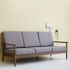 마켓비 TARDO 고무나무 원목 패브릭 3인용 소파 쇼파 커버분리 세탁가능, 상세페이지 참조