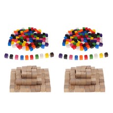 Zeyuan 2cm 수학 링크 큐브 4 색 + 건물 사각형 큐브 벽돌 수학 스타터, As Described