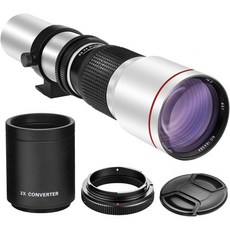 니콘용 고출력 500mm1000mm f8 수동 망원 렌즈 D500 D600 D610 D700 D750 D800 D810 D850 D3100 D3200 D3300 D3400 D3, White - 니콘810