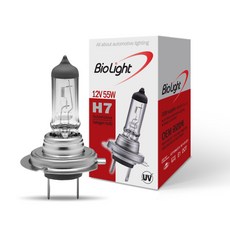 바이오라이트 순정형 자동차 할로겐 전조등 OEM 품질, 12V, H7, 1개