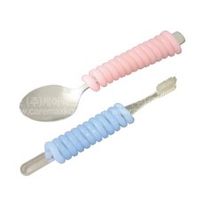 실리콘 서포터 숟가락 필기구 칫솔 그립강화, 핑크, 1개