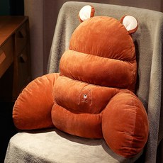 Solid Cartoon Plush Reading Pillow Bed Wedge Back Resting Cushion Pillows for Sitting Up In Chair Wa, [01] 45x50cm, [11] Brown B