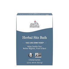 Earth Mama Herbal Sitz Bath | 임신 및 산후 필수품 위치하젤 금잔화가 함유된 치질을 위한 진정 좌욕 6개입, 싱글, 1개