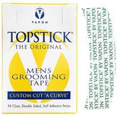 Vapon Topstick 오리지널 커스텀 컷 "커브"Men 's Grooming Tape - 50 Strips Box, 단일상품, 단일상품