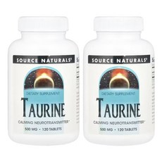Source Naturals 소스내추럴스 타우린 500mg 테블릿, 120정, 2개, 120정
