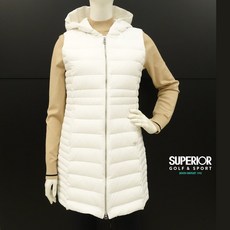 임페리얼 2001 구로점 여성 겨울 블랙&화이트 세련된 스타일의 긴기장 후드 구스다운 패딩 조끼 PMAV401 매니져김희선