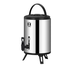 F-F 캠핑 물통 스테인레스 물통 대용량워 보온 보냉 물통, 6L, 블랙, 1개