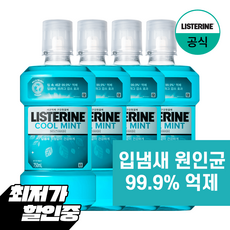 리스테린 쿨민트 구강청결제, 750ml, 4개