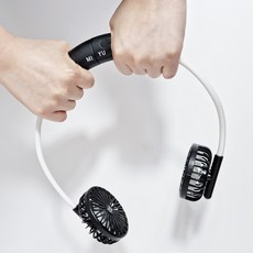 MIYU 넥쿨링 프로 분리형 넥밴드 선풍기 휴대용, 블랙, HQM-FB01