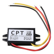 DC / DC 컨버터 레귤레이터 12V ~ 5V 3A 15W 자동차 LED 디스플레이 전원 공급 장치 모듈, 검은 색, 1개