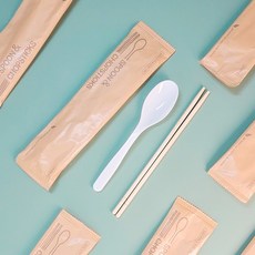 일회용 누운수저세트(50개입) 숟가락 젓가락 개별포장, 1세트, 50개