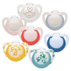 누크 스타 노리개젖꼭지 쪽쪽이 2＋2 세트 (단계 색상 선택), [1]1단계 블루 2개입, [2]1단계 핑크 2개입, 1개