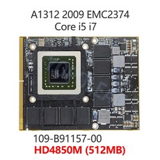 노트북외장그래픽카드 게이밍 고성능 오리지널 Ati HD 그래픽 카드 애플 아이맥 27 인치 A1312 GPU 2009 2010 2011 1GB 2GB 109 C29657 10 69, HD4850M 512MB