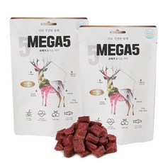 펫프렌즈 메가파이브 150g x2개 강아지/고양이 오메가3 사슴져키간식, 2개, 사슴 - 모어메가강아지오메가3