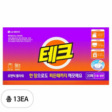 테크 간편 시트세제 로맨틱플라워향, 20매, 13개