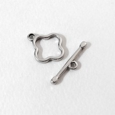 싼비즈 [8-382-02]써지컬스틸 토글바 네잎클로버토글바 링 16x19mm+바 6x24mm 무도금 1쌍