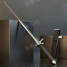 호신용3단봉 삼단봉 호신용 전기충격기 방검복 스윙 스틱 법적 차량 탑재 자기 방어 무기 스윙 스틱 솔리드 3 섹션 텔레스코픽 스틱 안티 늑대 다기능 자기 방어 수축 용품, 37인치 실버 95cm+6 Haoli, 1개