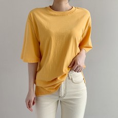세모팬 [1+1] 브로드넥 5부 트임반팔티셔츠